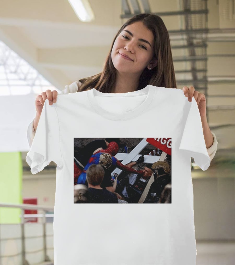 Unmasked Conflict Spider Man Vs Jake Lang Rally Minneapolis Protest T-Shirt