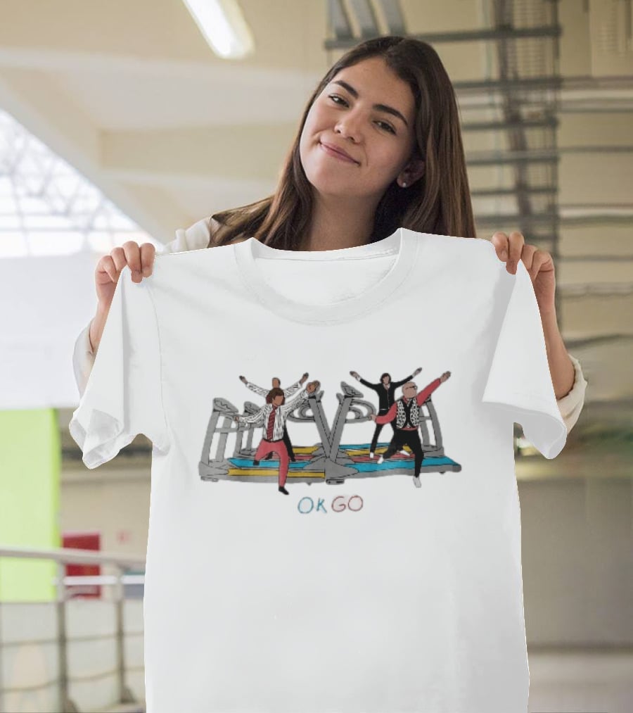 Ok Go Band Members Dancing On Treadmills Cartoon T-Shirt