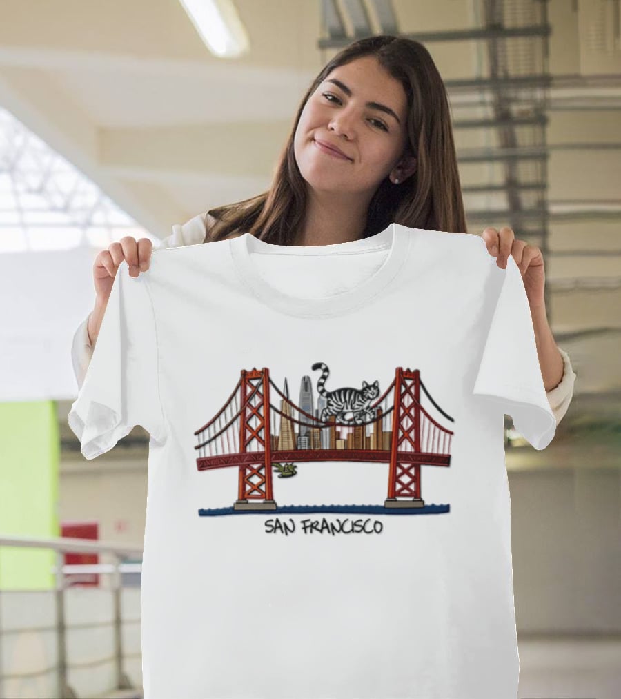 Ryan Gosling B Kliban Cat Golden Gate Bridge San Francisco 2026 T-Shirt