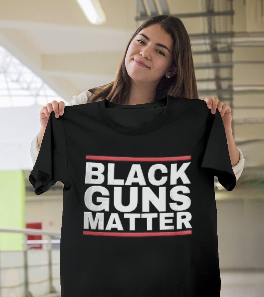 Black Guns Matter Red Horizontal Bars T-Shirt