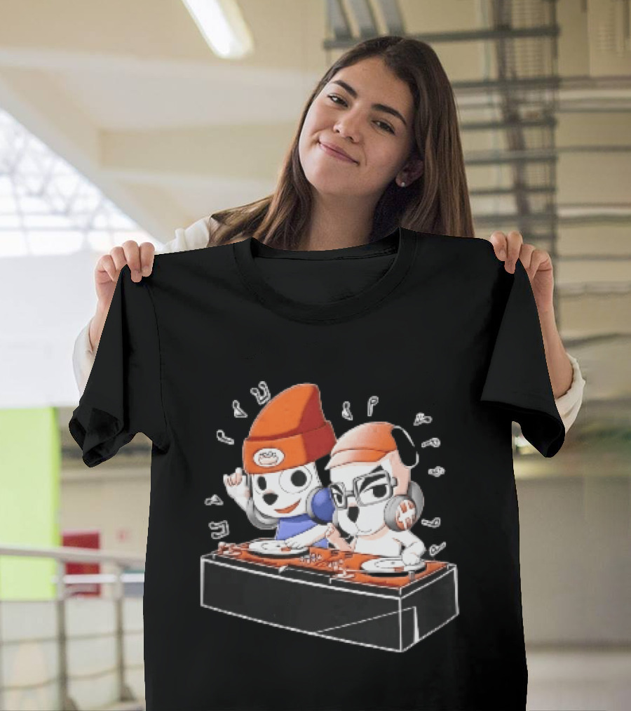Parappa The Rapper DJ KK Animal Crossing Turntables Music Notes Collaboration T-Shirt
