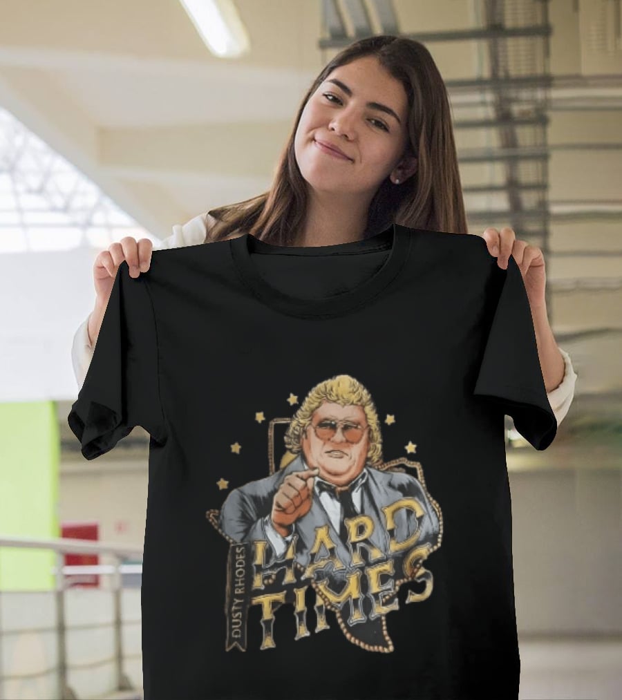 Dusty Rhodes Hard Times Wrestler Pointing Suit Sunglasses Stars T-Shirt