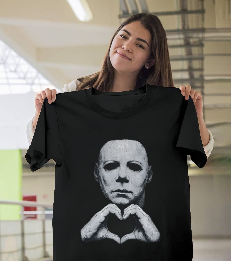 Michael Myers Heart Hands Iconic Horror Character Gesture T-Shirt