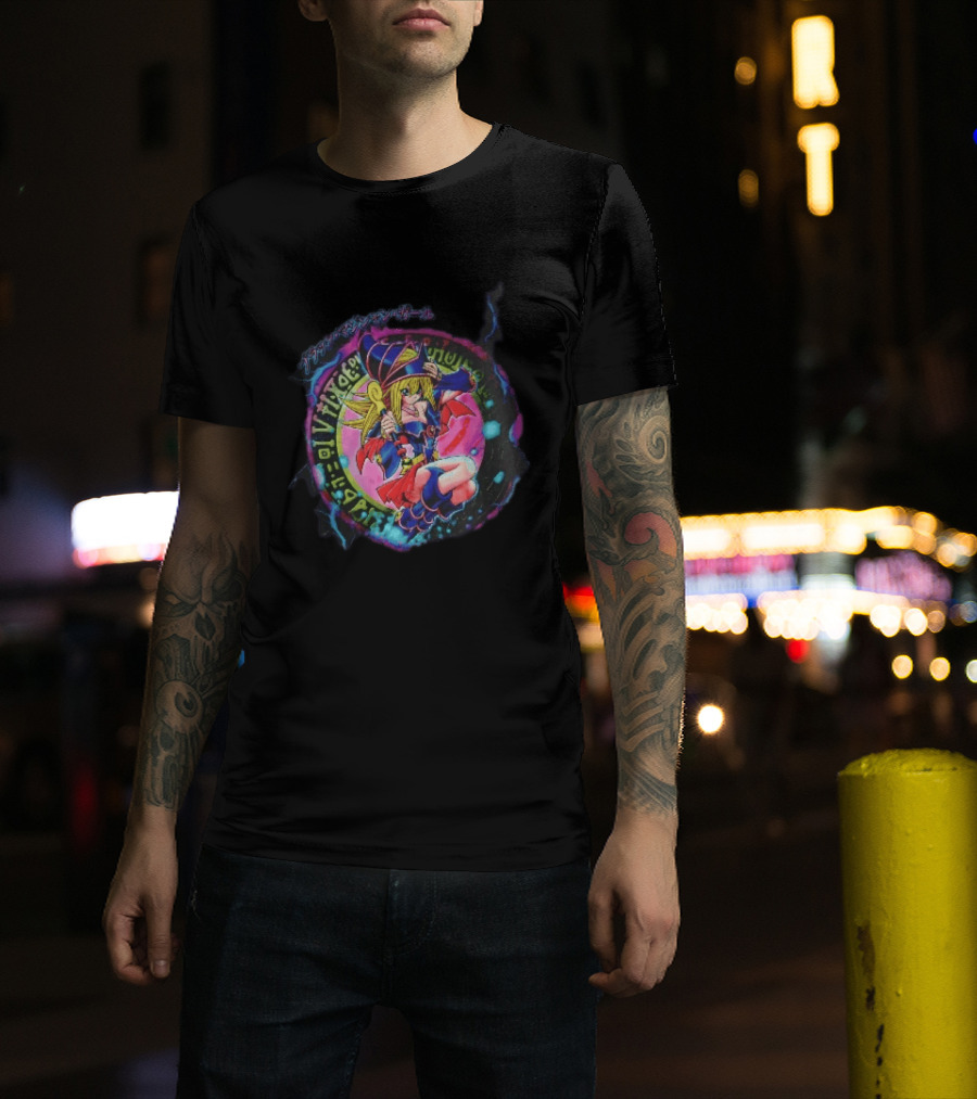 Dark Magician Girl Anime Spellcaster Magic Circle Wand T-Shirt