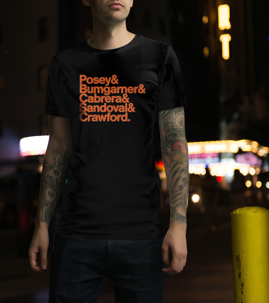 San Francisco Giants Posey Bumgarner Cabrera Sandoval Crawford Legends T-Shirt