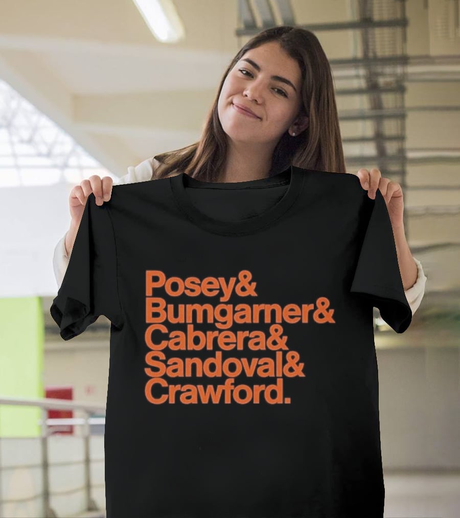 San Francisco Giants Posey Bumgarner Cabrera Sandoval Crawford Legends T-Shirt