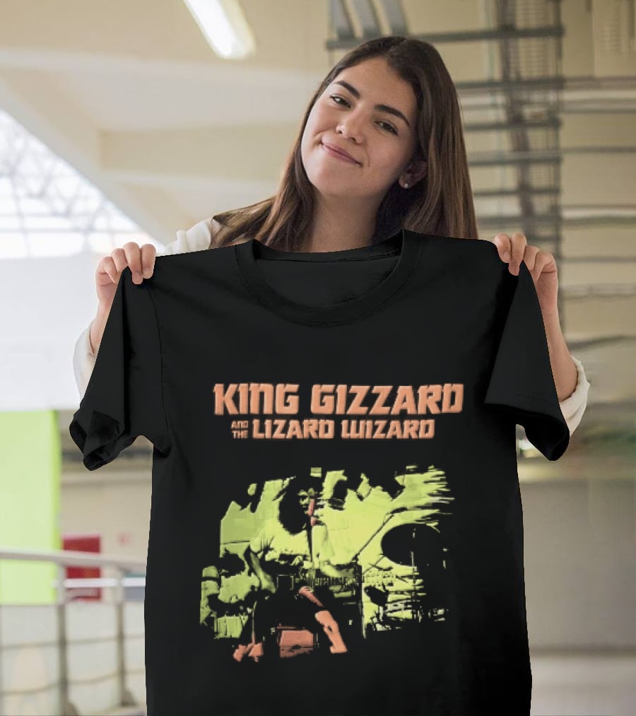 King Gizzard And The Lizard Wizard Live Stage Performance Green Yellow Abstract T-Shirt