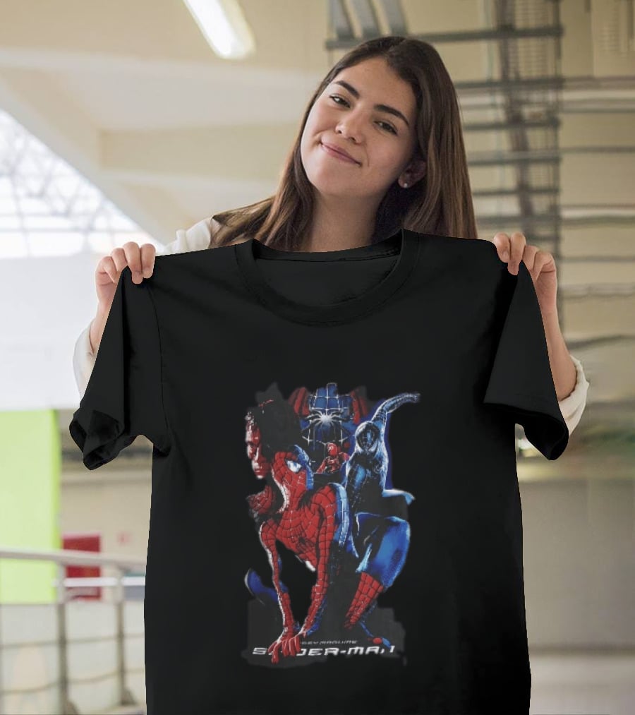 Tobey Maguire Spider Man 3 Red Black Suit Superhero Collage T-Shirt