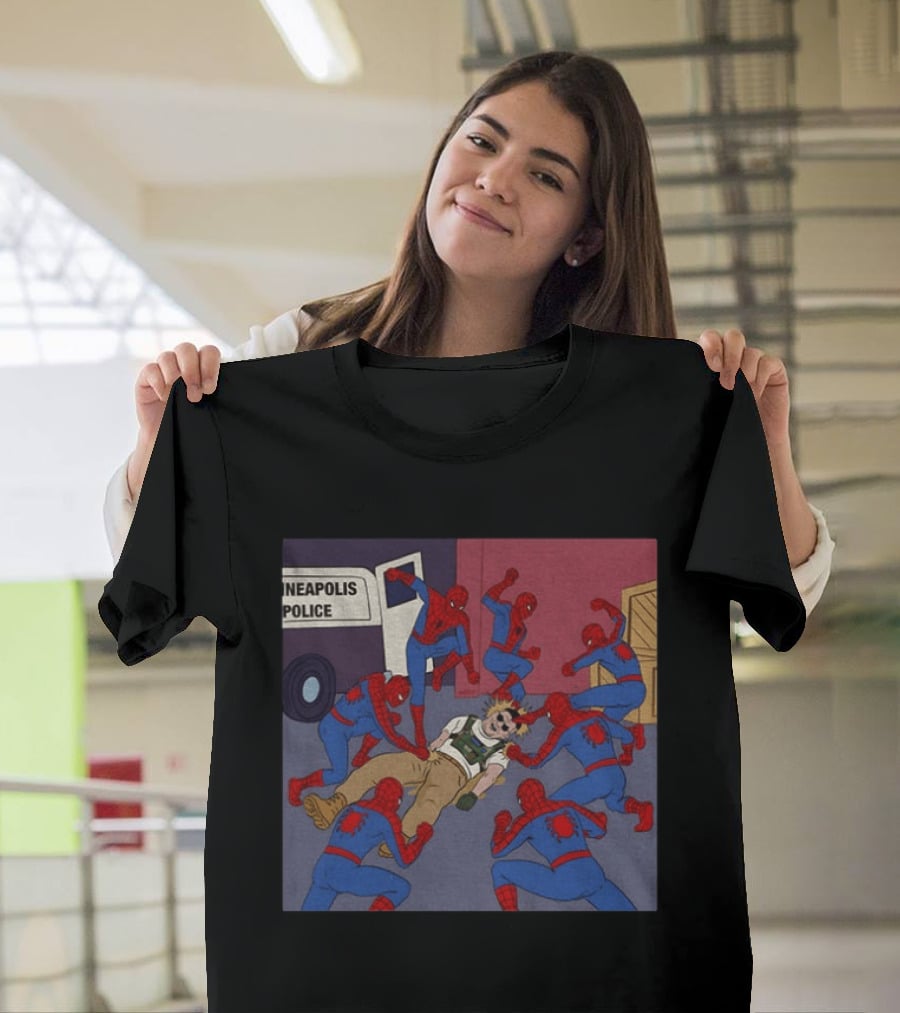 Spider Man How To Fight Fascism Neapolis Police Scene T-Shirt