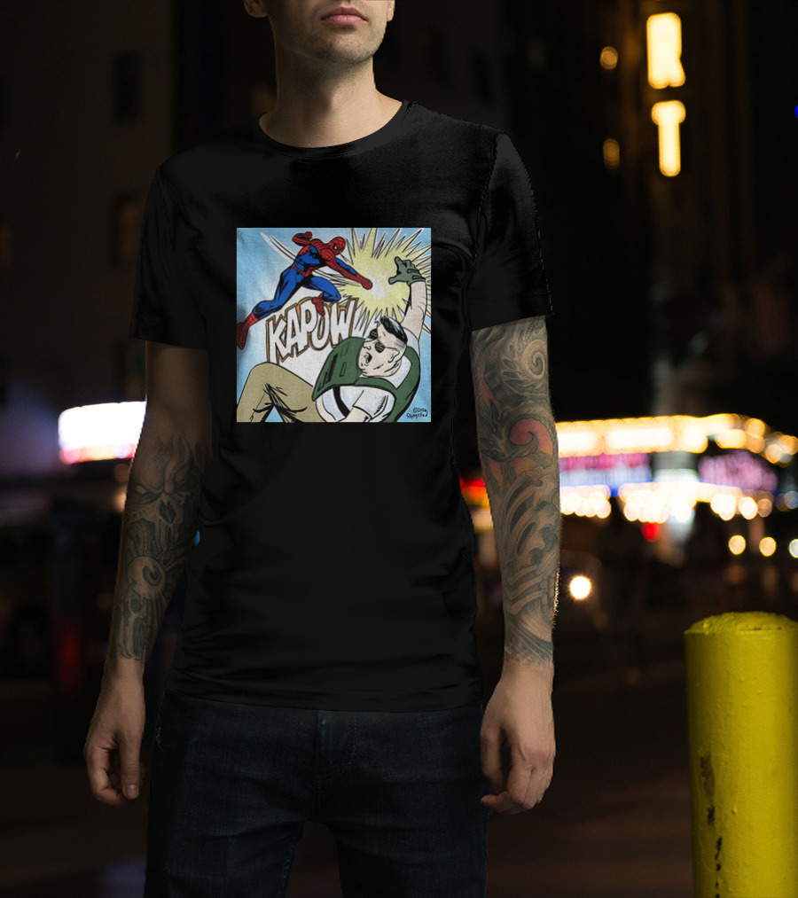 Spider Man Kapow Punch Action Jake Lang Amigo Da Militancia T-Shirt