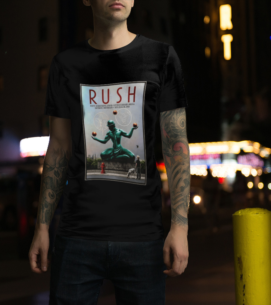 RUSH Fifty Something Tour Little Caesars Arena Detroit Michigan August 26 & 28 2026 T-Shirt