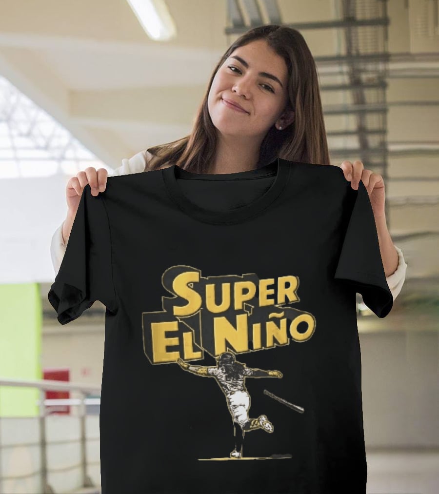 Super El Nino Baseball Player Celebrating Bat Flip Victory T-Shirt