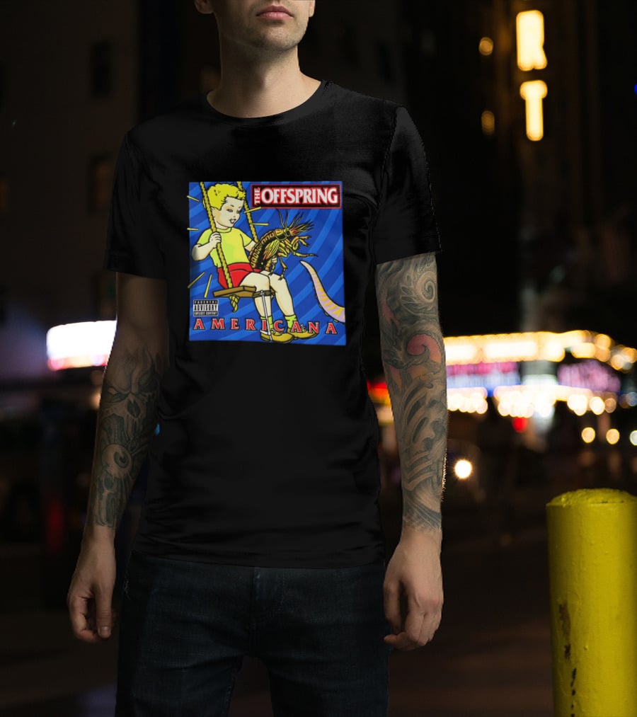 The Offspring Americana Album Cover Kid Holding Lobster Tentacle Explicit Content T-Shirt