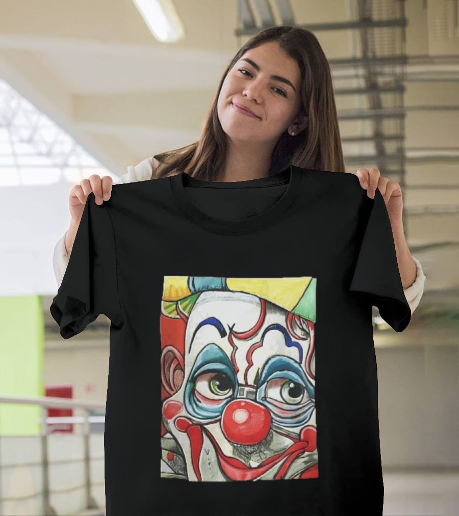 Viktor Clown With Red Nose And Green Eyes Caricature Painting T-Shirt