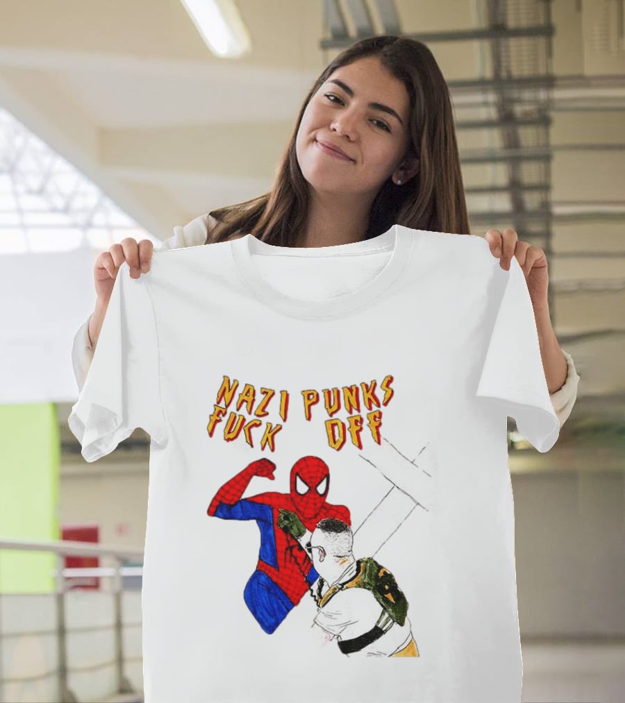 Nazi Punks Fuck Off Spider Man Punching T-Shirt