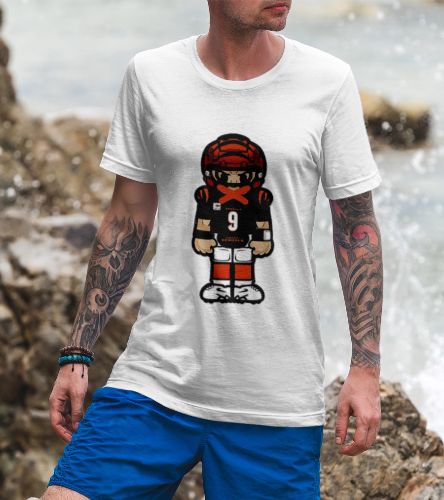 Joe Burrow Cincinnati Bengals 9 Chibi Football 2026 T-Shirt