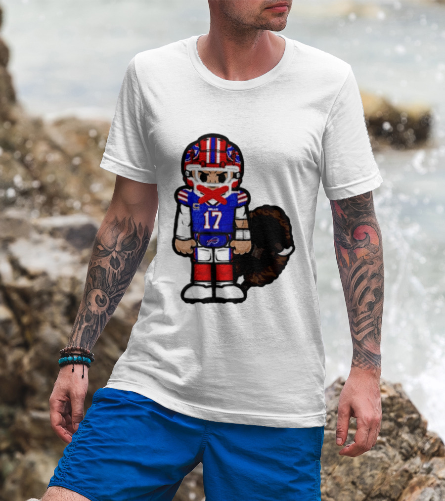 Josh Allen Buffalo Bills 17 Chibi Football 2026 T-Shirt