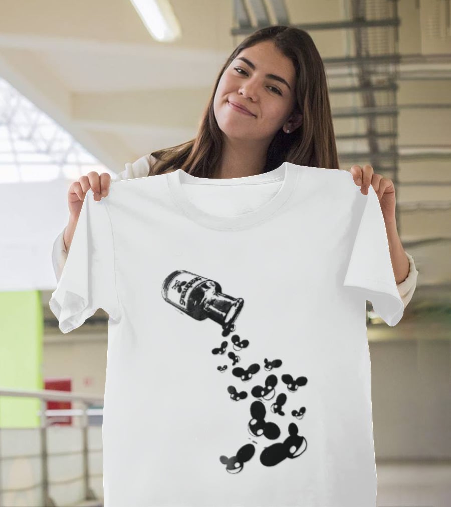 Deadmau5 Tipped Glass Medicine Bottle Mouse Head Spill T-Shirt