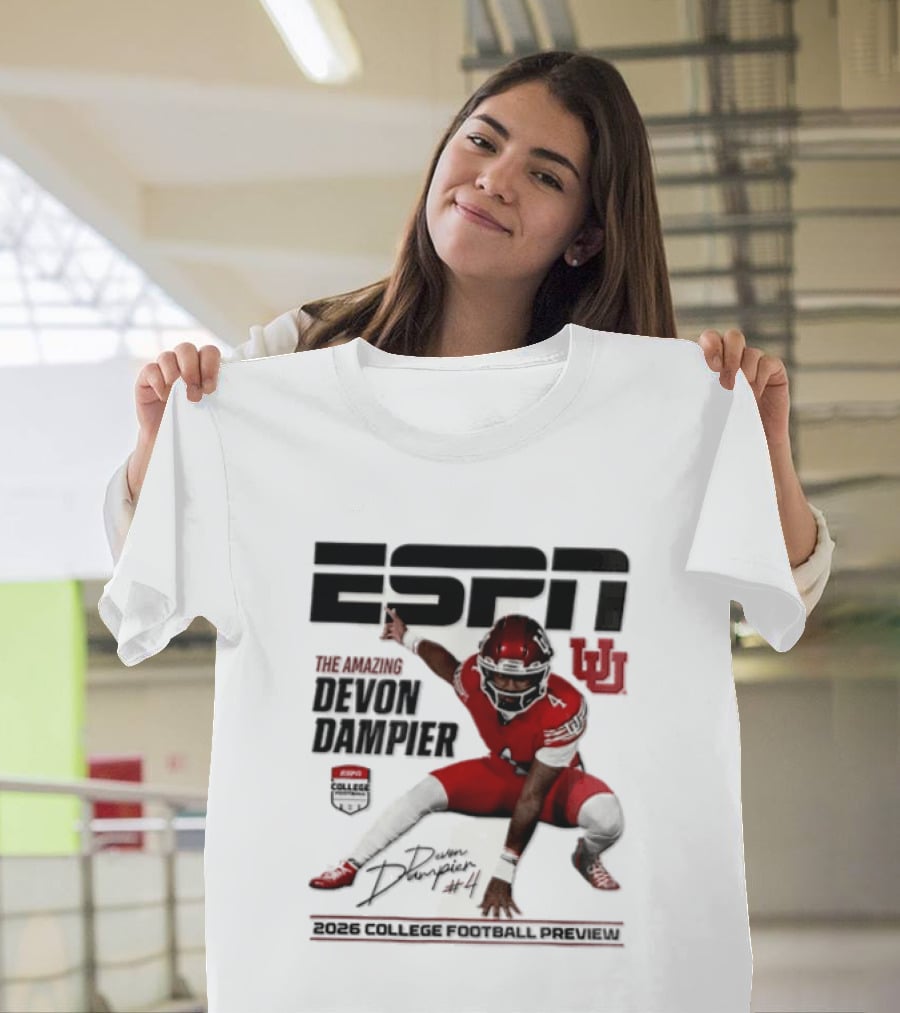 ESPN College Football 2026 Preview Devon Dampier Utah Utes T-Shirt