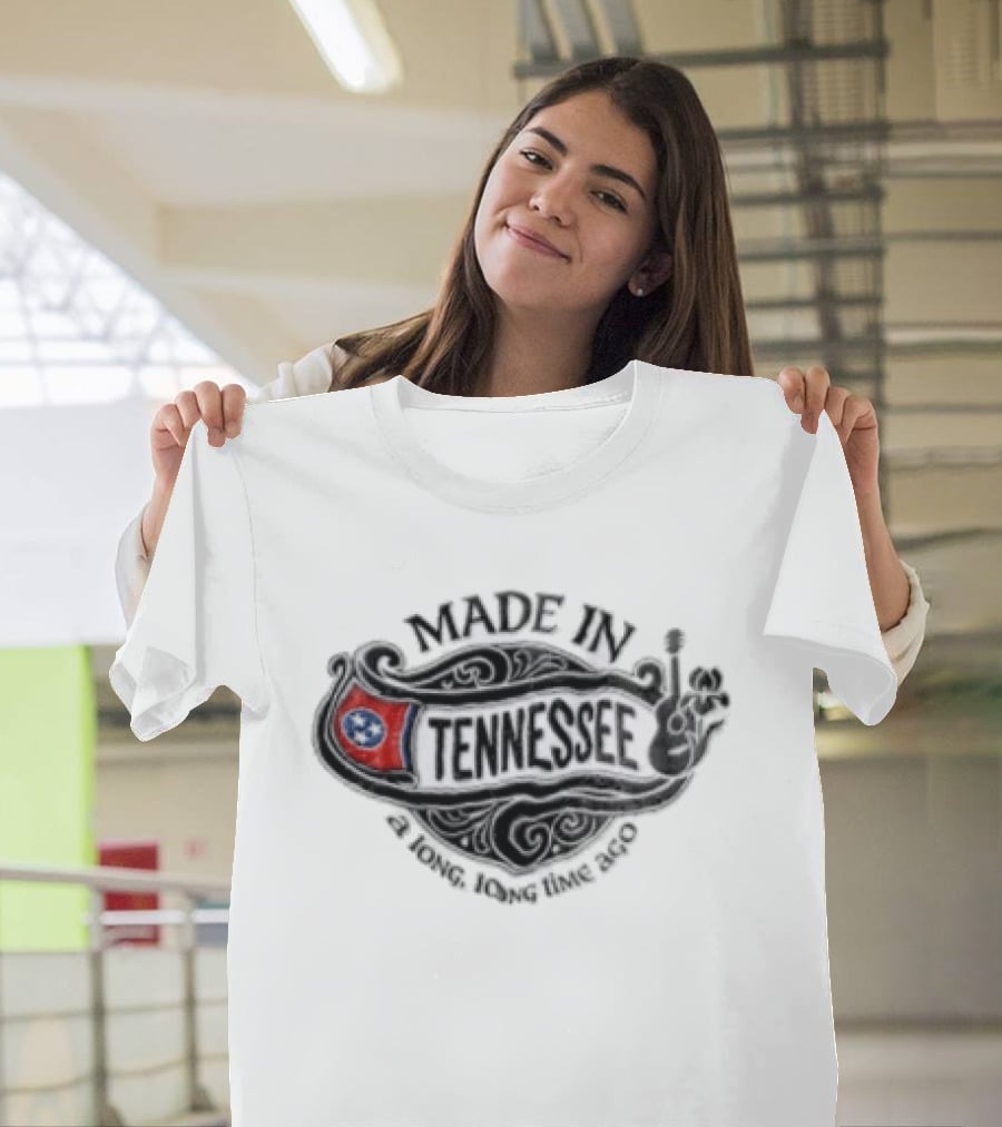 Made In Tennessee A Long Long Time Ago State Flag Guitar T-Shirt