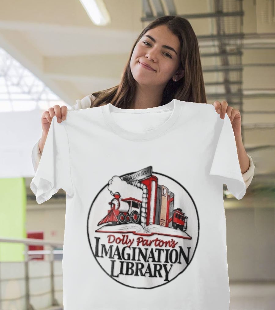 Dolly Parton's Imagination Library Steam Train And Books Oval T-Shirt