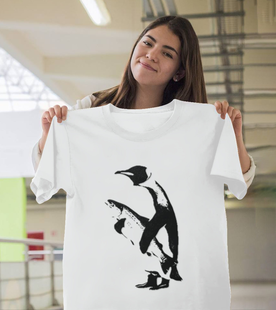 Penguin Holding A Fish T-Shirt