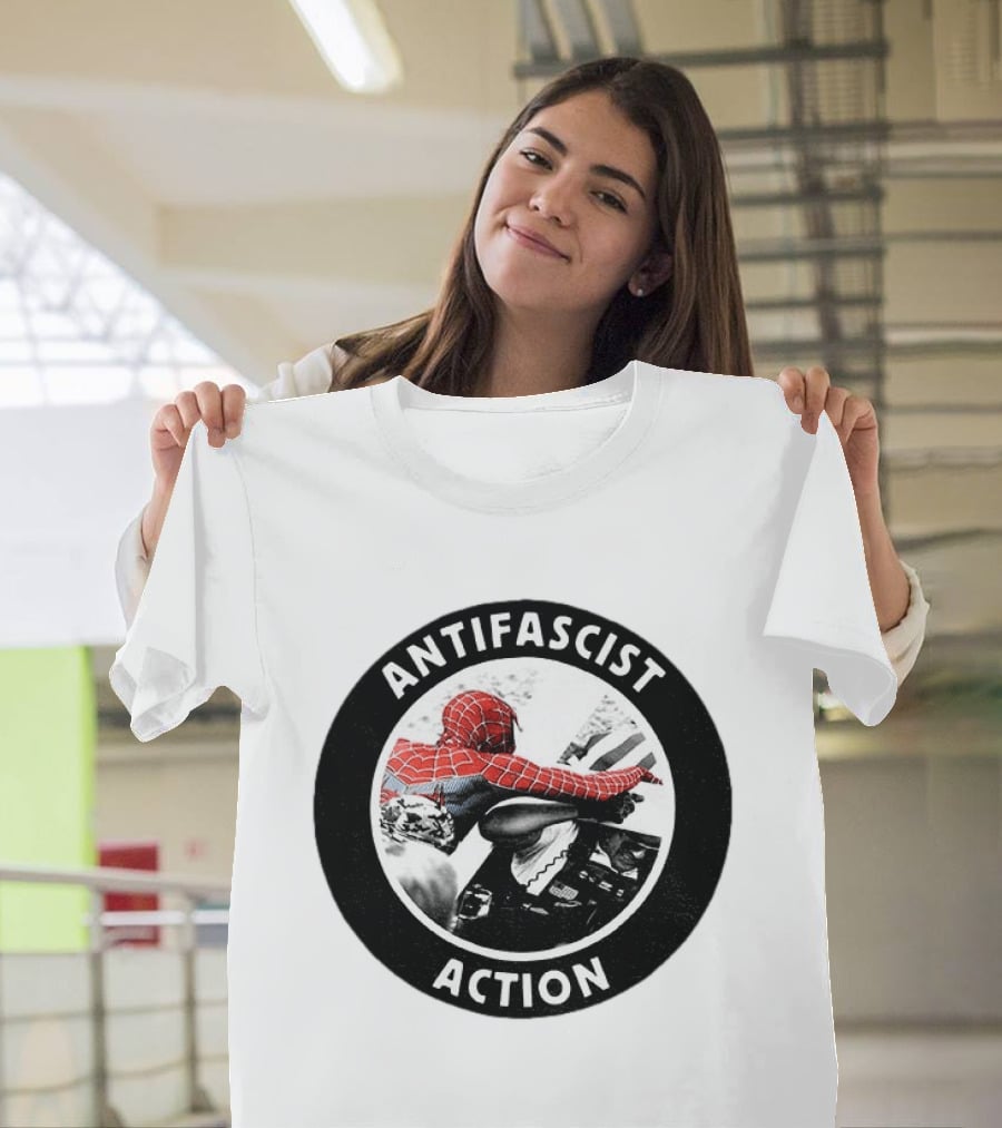 Spider Punk Hobie Brown Spider Man Antifascist Action Good Night White Pride Anti Fascist T-Shirt