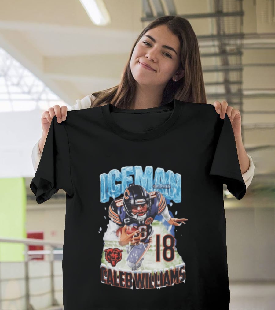 Iceman Caleb Williams 18 Chicago Bears Football Player T-Shirt