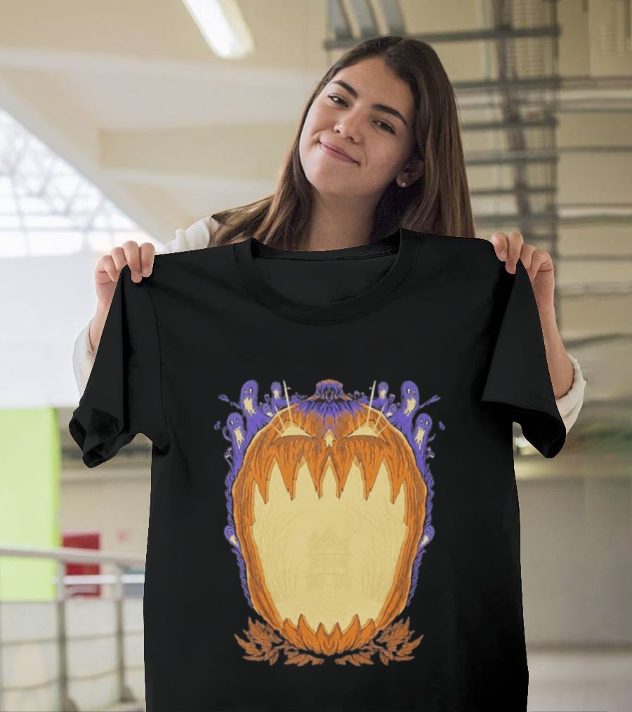 Pumpkin Ghost Haunted House Halloween Spooky Jack O' Lantern T-Shirt