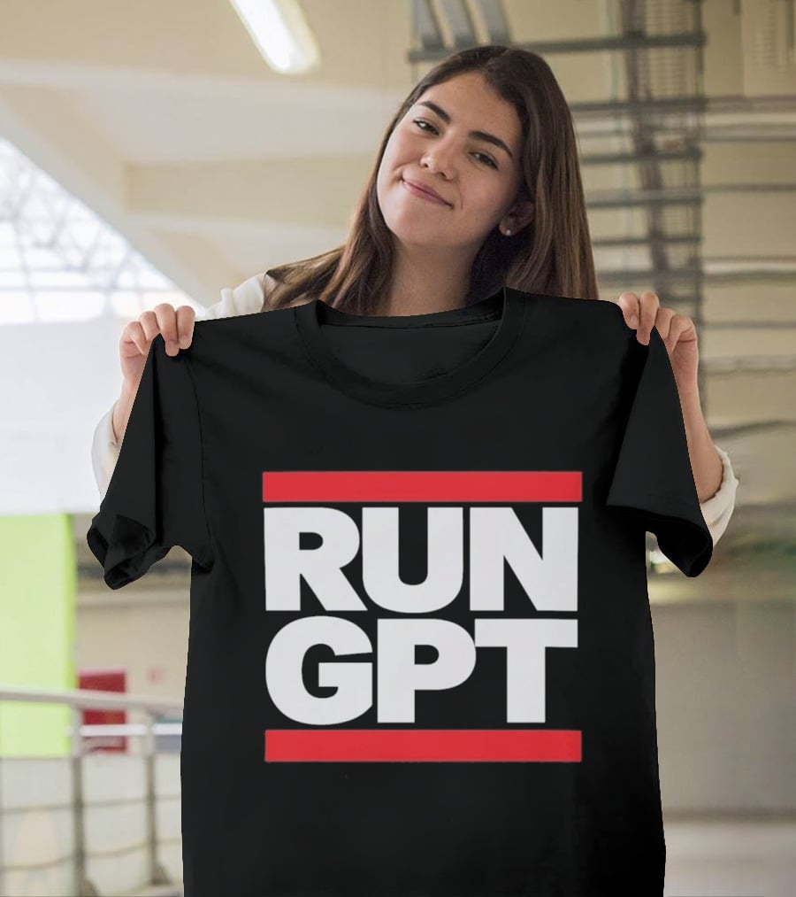 RUN GPT Bold Red White T-Shirt