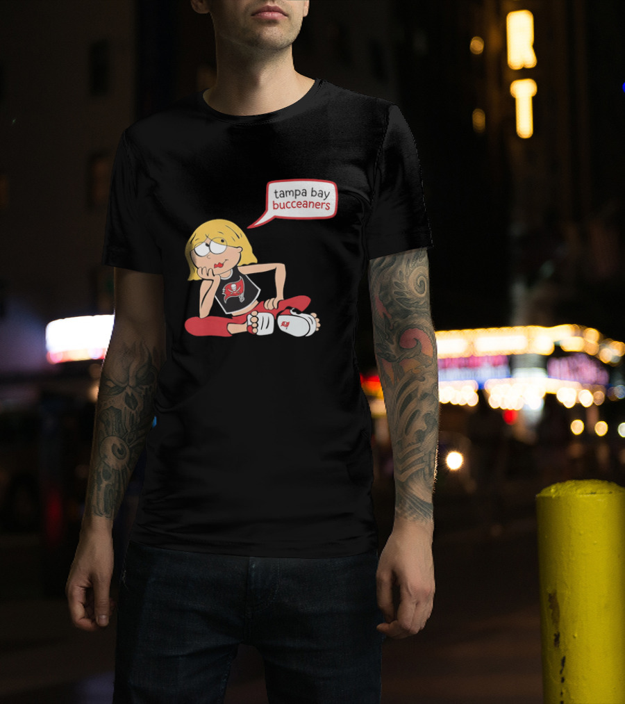 Tampa Bay Buccaneers Cartoon Blonde Girl Speech Bubble Red Pants T-Shirt