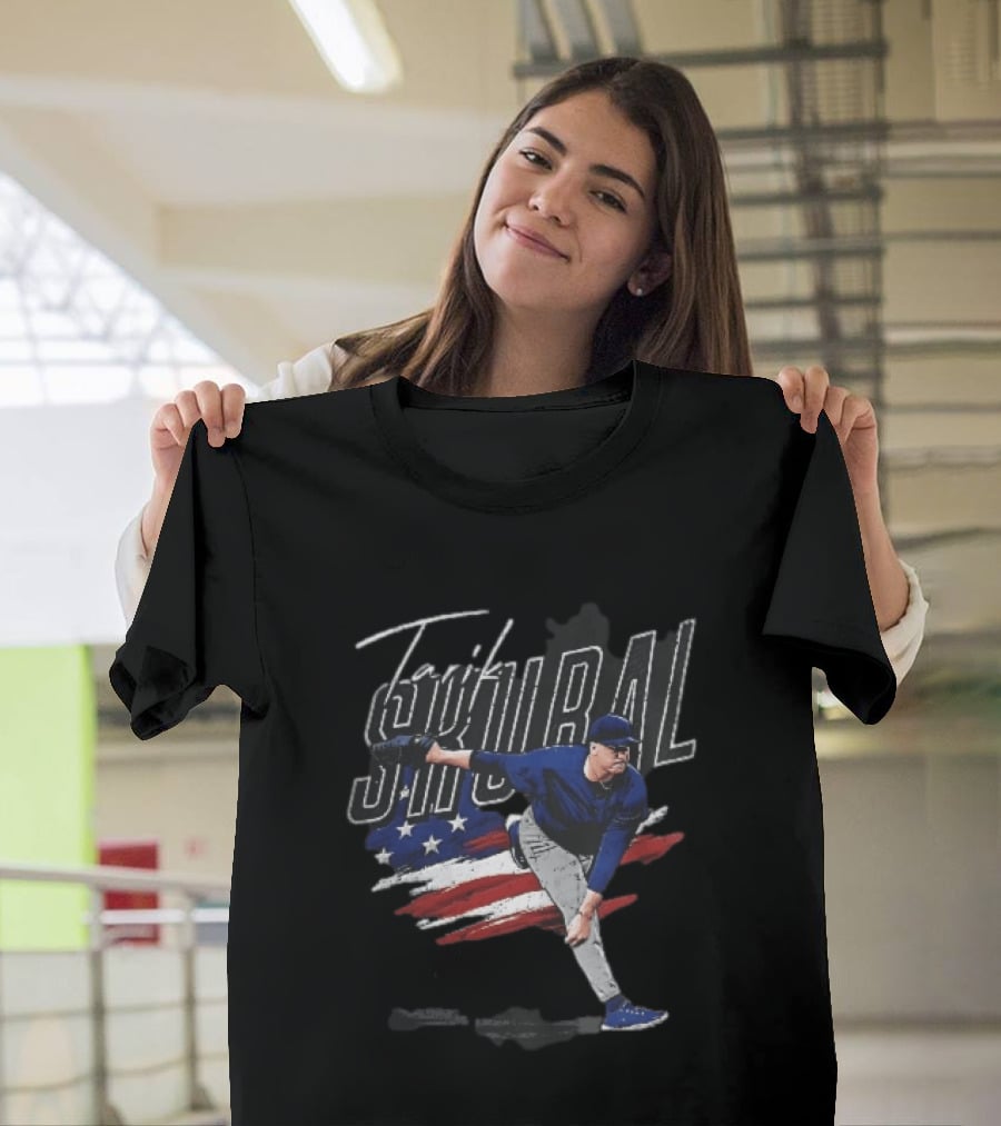 Tarik Skubal Pitching American Flag Baseball Player T-Shirt