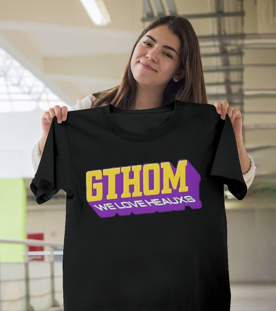 GTHOM We Love Heauxs Purple And Yellow Block Letters T-Shirt