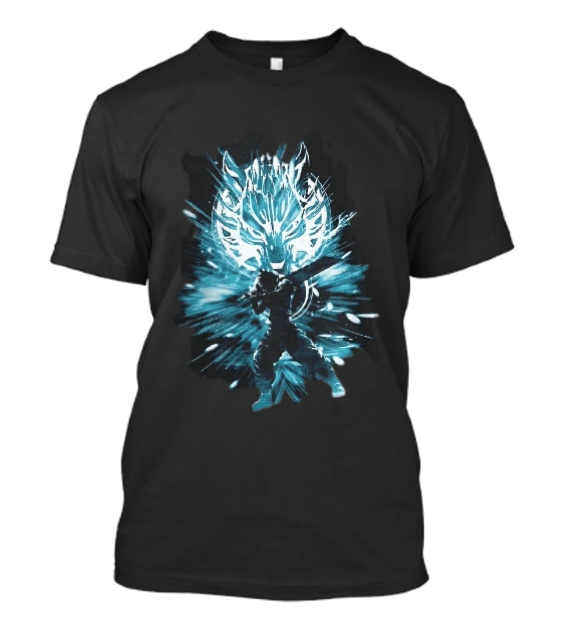 Cloud Strife Buster Sword Wolf Blue Energy Burst T-Shirt