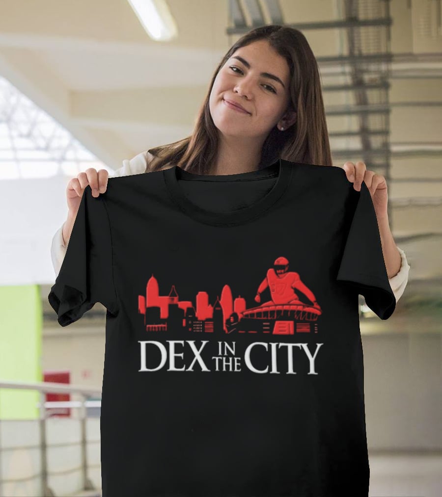 Dexter Lawrence Number 97 Dex In The City New York Giants Skyline T-Shirt