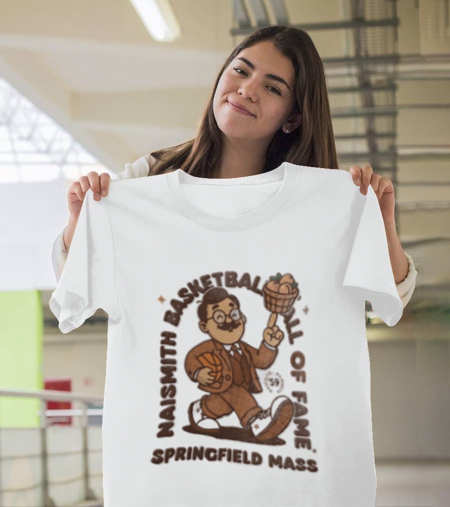Naismith Basketball Hall Of Fame Springfield Massachusetts James Naismith பேஸ்கெட் பாலிங்கள்ள T-Shirt
