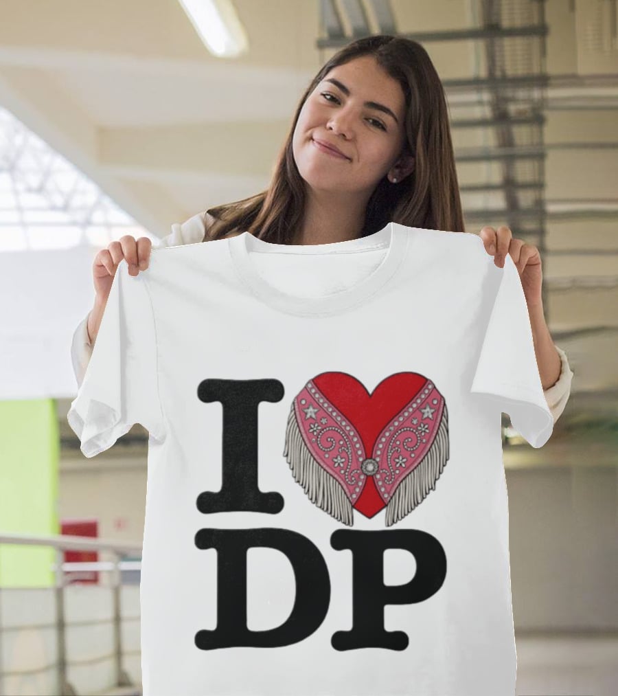 I Love DP Dolly Parton Heart Fringe Western T-Shirt