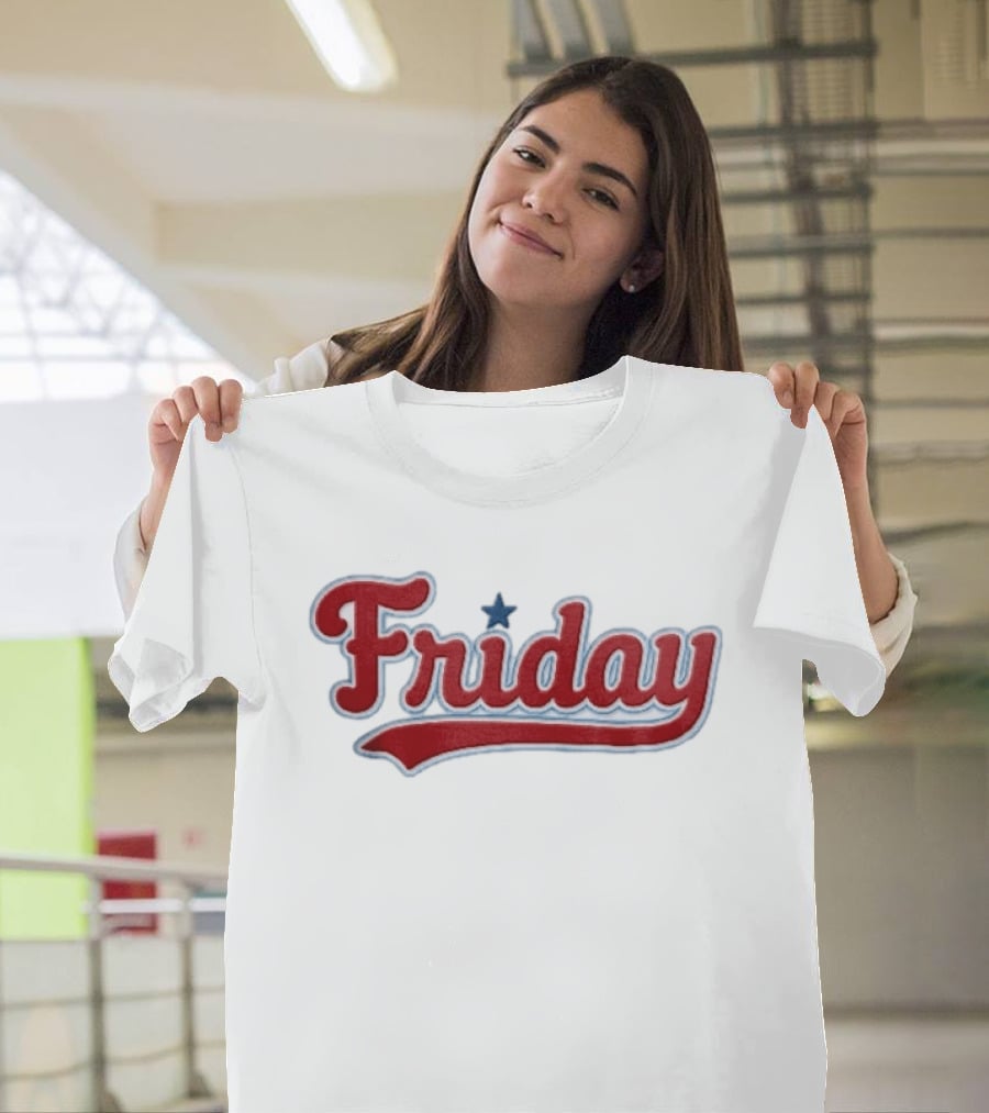 Philadelphia Phillies Friday Red Patriotic Baseball Star T-Shirt