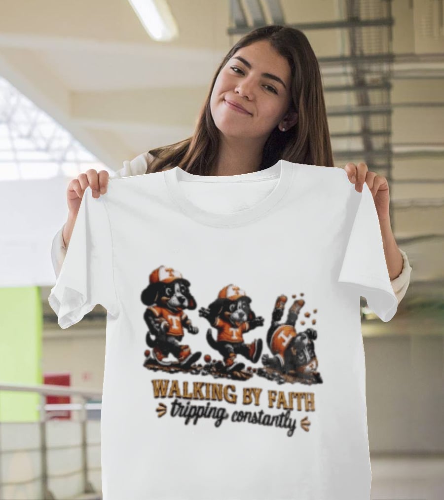 Tennessee Volunteers Walking By Faith Tripping Constantly Puppy T-Shirt