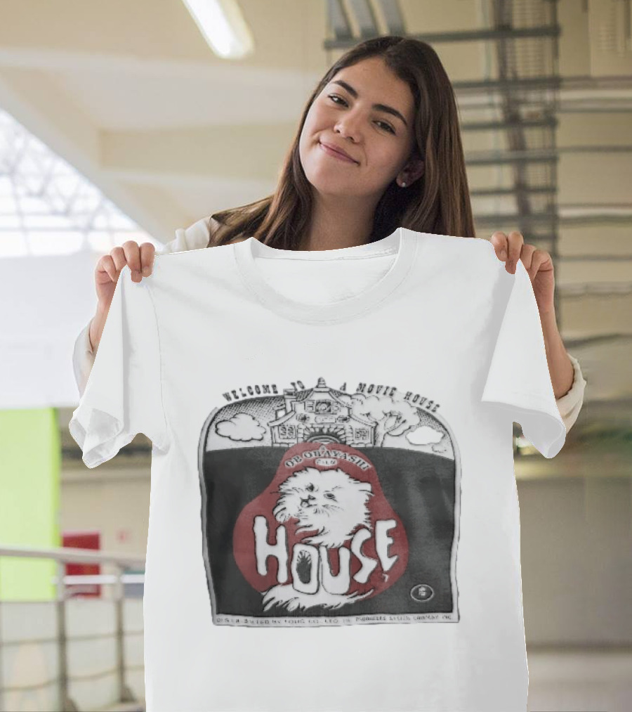 Welcome To A Movie House Ob Obayashi Film Toho Co Ltd Fluffy White Cat T-Shirt