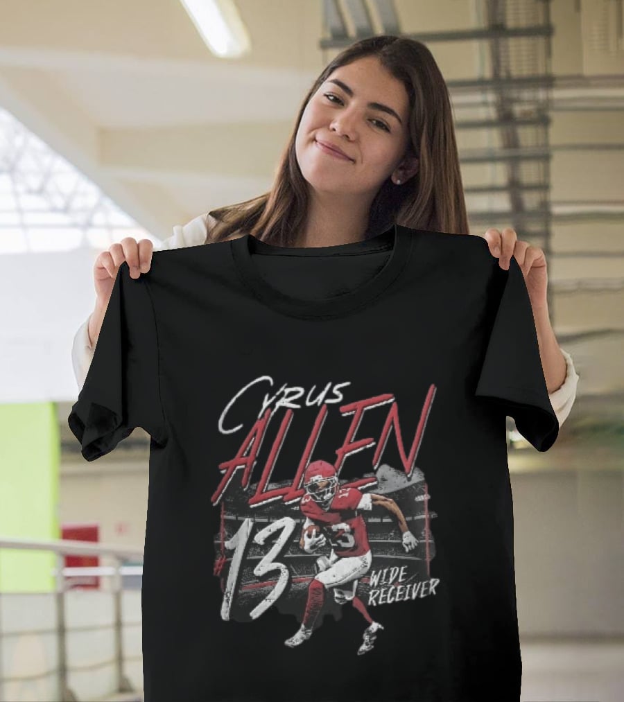 Cyrus Allen 13 Wide Receiver Football Player Running Stadium T-Shirt