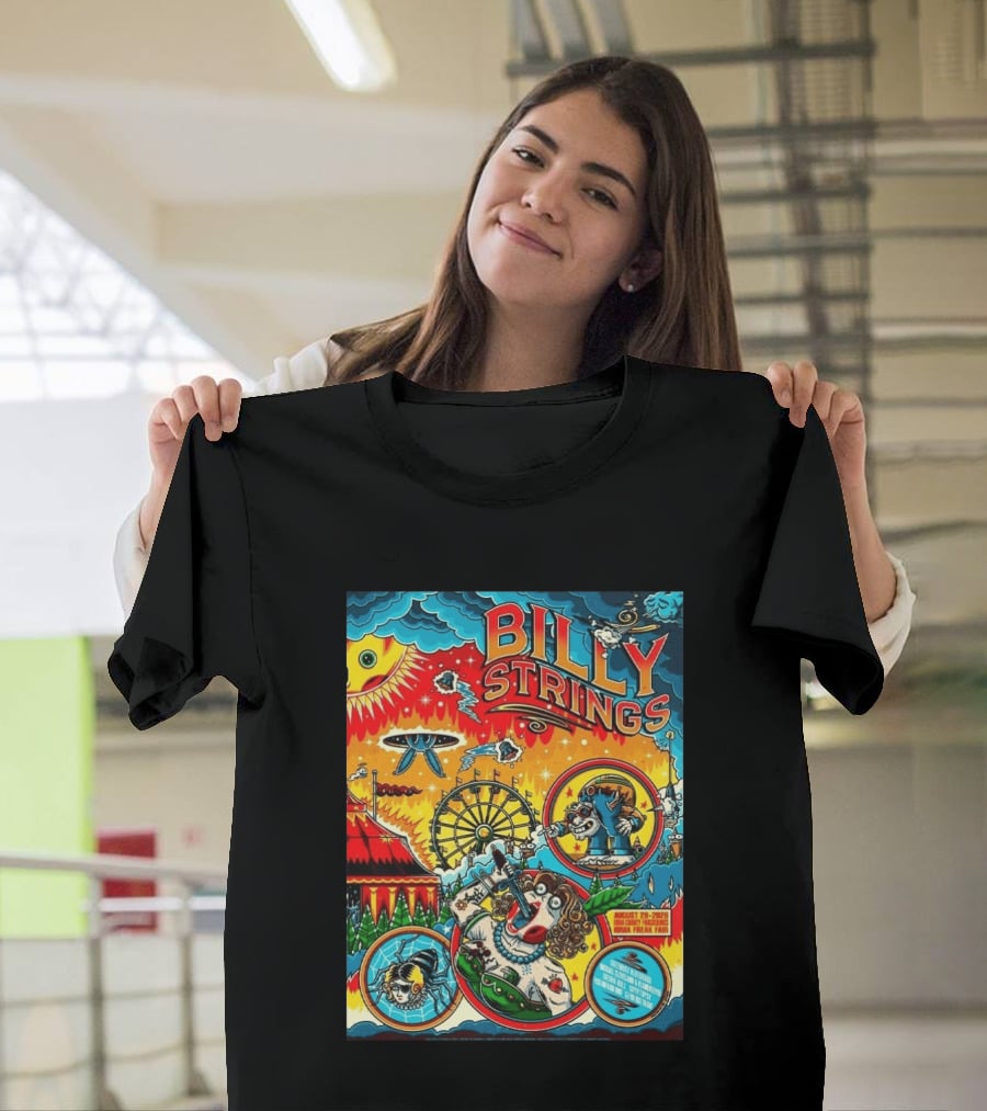 Billy Strings Ionia Freak Fair 2026 Night 2 Ionia MI August 29 UFO Carnival Extravaganza Ferris Wheel T-Shirt