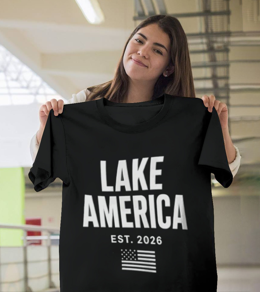 Lake America Est. 2026 American Flag Stars Stripes T-Shirt