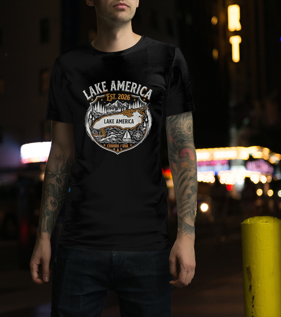 Lake America Est. 2026 Canada USA Adventure T-Shirt