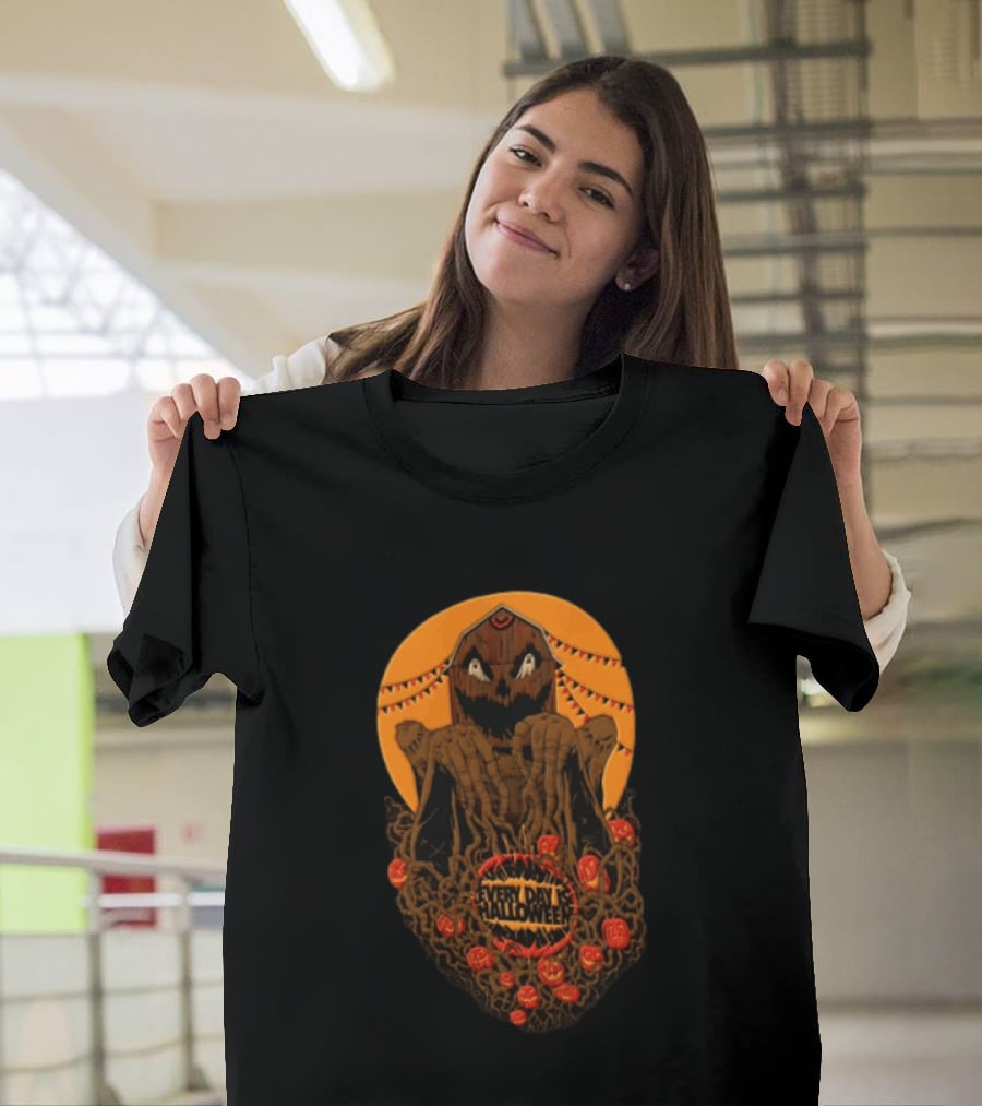 Every Day Is Halloween 2026 Creepy Pumpkin Monster With Tentacles And Bats T-Shirt