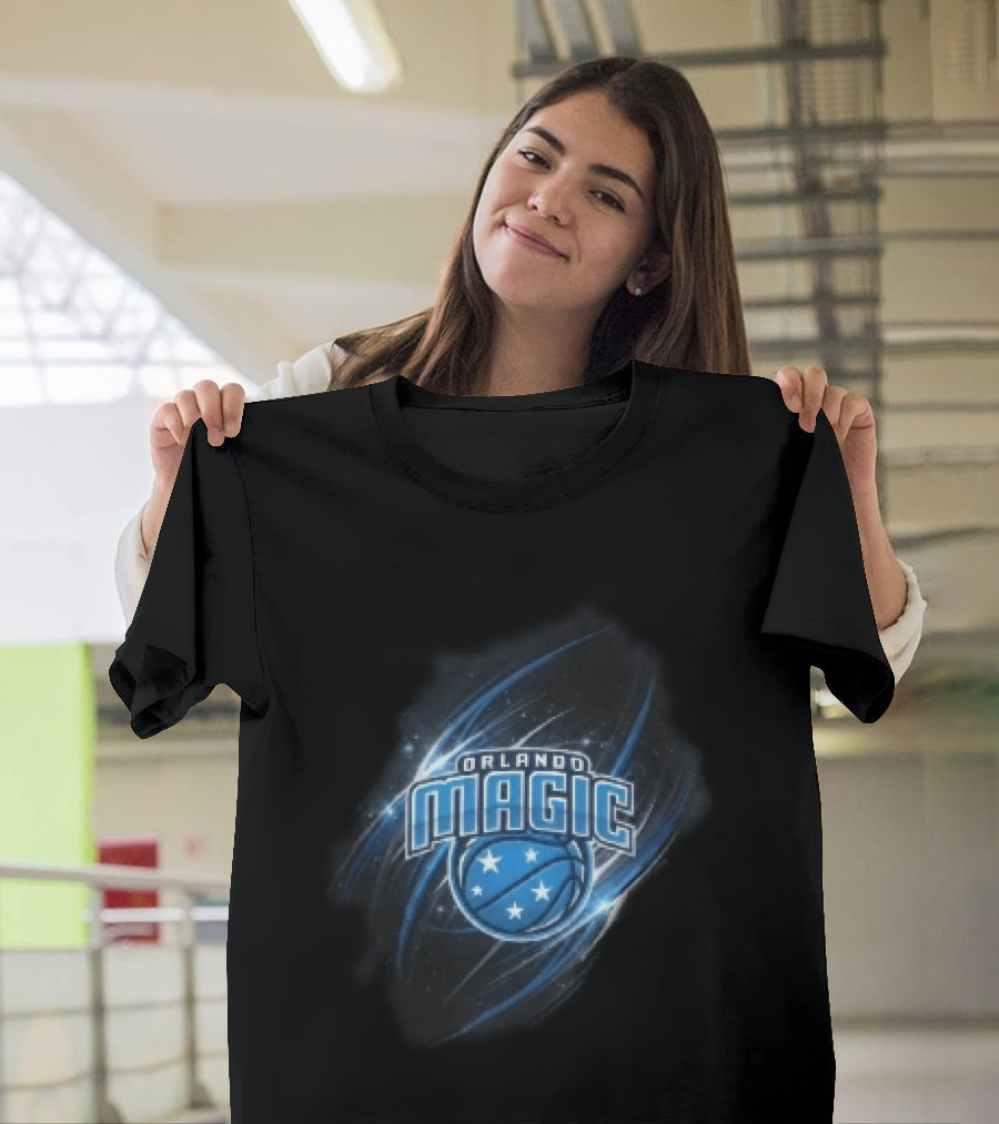 Orlando Magic NBA Basketball Stars Glowing Blue Swirl T-Shirt