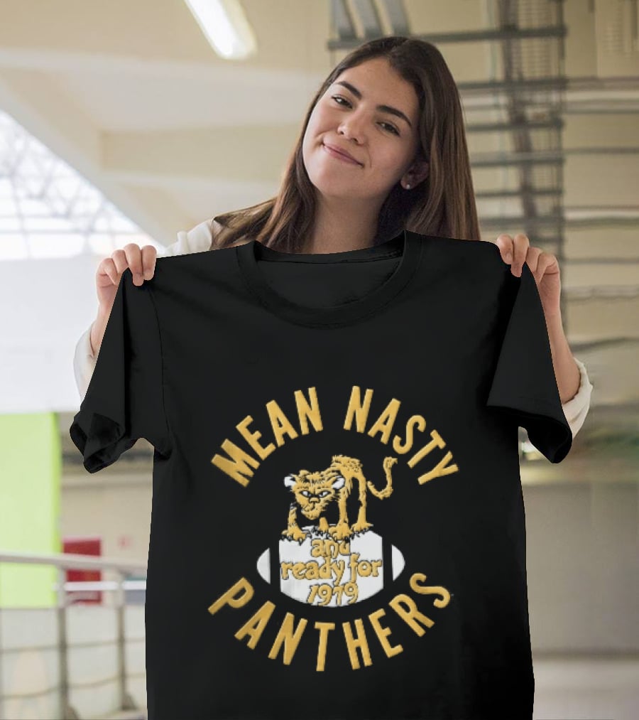 Mean Nasty Panthers Cartoon Panther Standing On Football Ready For 1979 T-Shirt