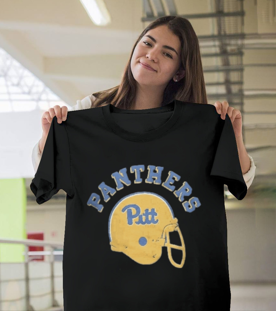 Pittsburgh Panthers NCAA Pitt Yellow Football Helmet Panthers T-Shirt