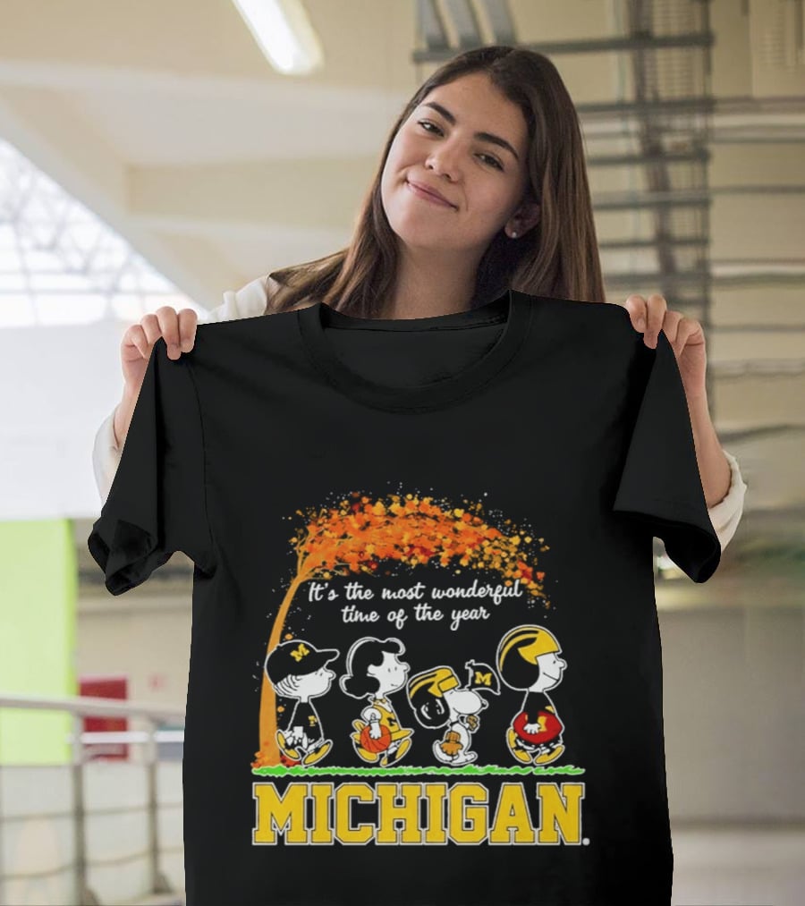Michigan Wolverines Peanuts Halloween It's The Most Wonderful Time 2026 T-Shirt