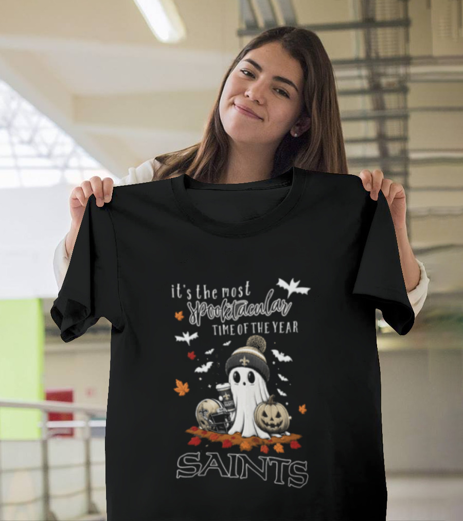 New Orleans Saints Halloween Spooktacular Ghost Helmet Pumpkin T-Shirt